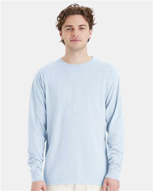 Unisex Garment-Dyed Long Sleeve T-Shirt - Soothing Blue
