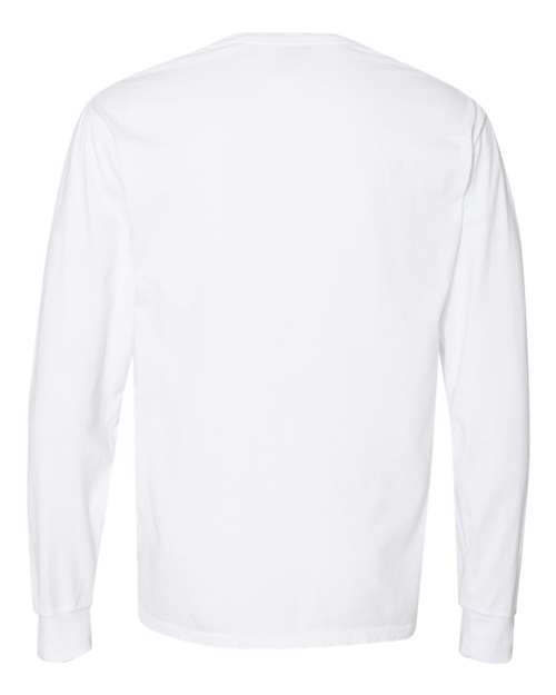 Unisex Garment-Dyed Long Sleeve T-Shirt - White
