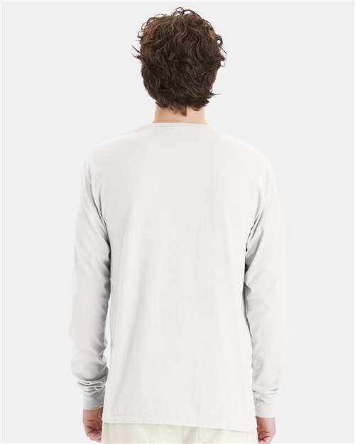 Unisex Garment-Dyed Long Sleeve T-Shirt - White