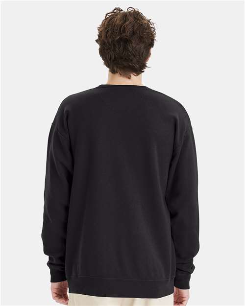 Unisex Garment-Dyed Crewneck Sweatshirt - Black
