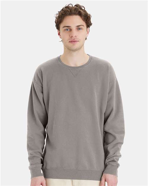 Unisex Garment-Dyed Crewneck Sweatshirt - Concrete Grey