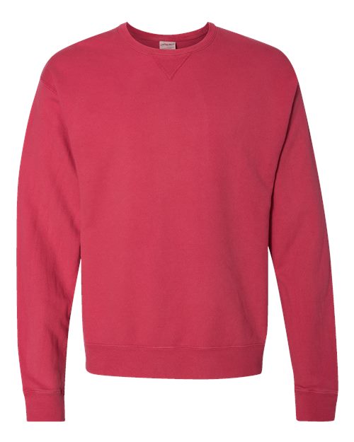 Unisex Garment-Dyed Crewneck Sweatshirt - Crimson Fall