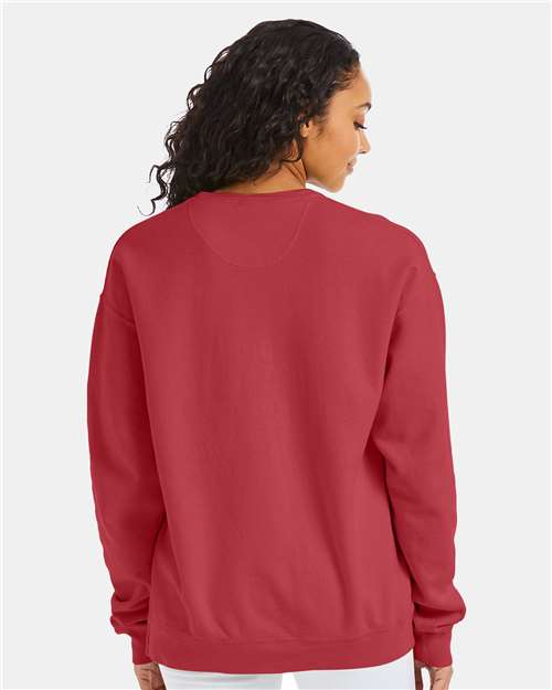 Unisex Garment-Dyed Crewneck Sweatshirt - Crimson Fall
