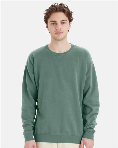 Unisex Garment-Dyed Crewneck Sweatshirt - Cypress Green