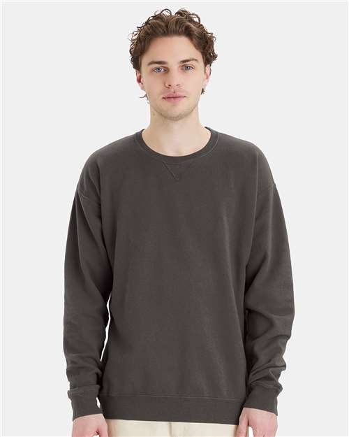 Unisex Garment-Dyed Crewneck Sweatshirt - New Railroad Grey