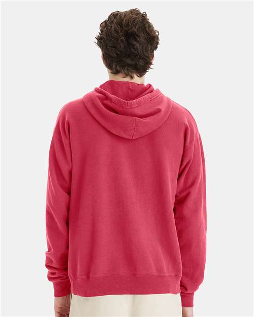 Unisex Garment-Dyed Hooded Sweatshirt - Crimson Fall