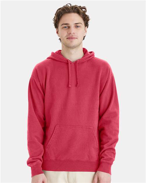 Unisex Garment-Dyed Hooded Sweatshirt - Crimson Fall