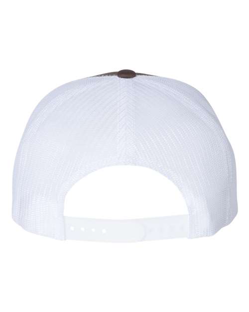 Classic Five-Panel Trucker Cap - Brown/ White