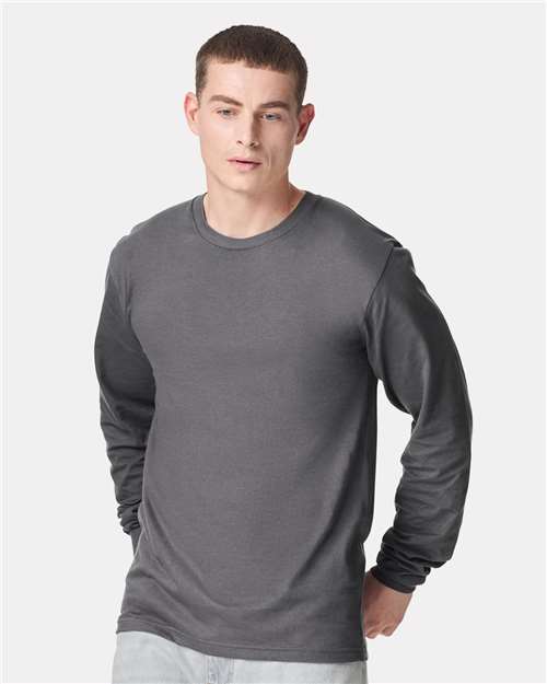 Unisex Fine Jersey Long Sleeve Tee - Asphalt