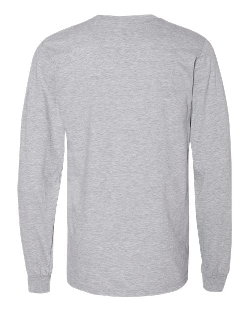 Unisex Fine Jersey Long Sleeve Tee - Heather Grey