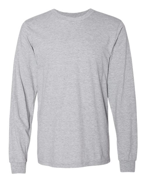 Unisex Fine Jersey Long Sleeve Tee - Heather Grey