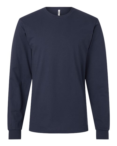 Unisex Fine Jersey Long Sleeve Tee - Navy
