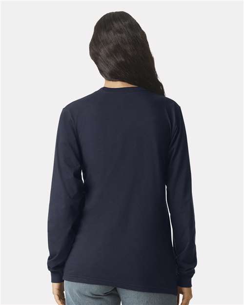 Unisex Fine Jersey Long Sleeve Tee - Navy