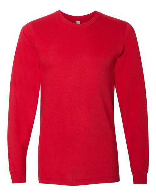 Unisex Fine Jersey Long Sleeve Tee - Red