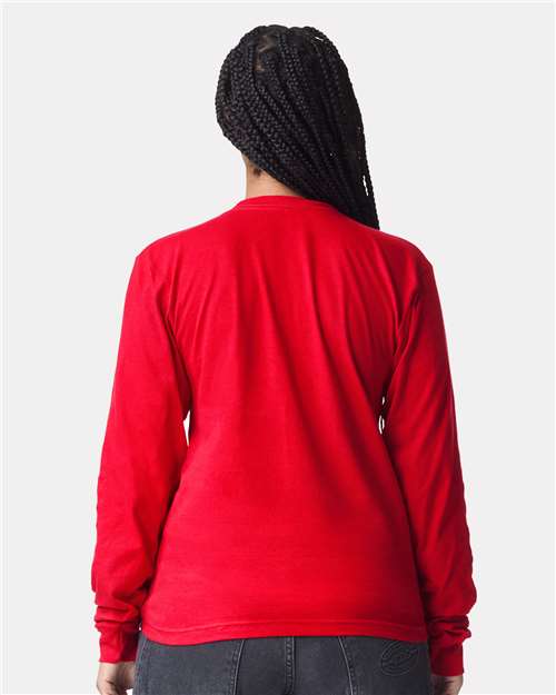 Unisex Fine Jersey Long Sleeve Tee - Red