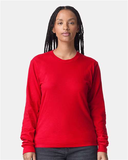Unisex Fine Jersey Long Sleeve Tee - Red