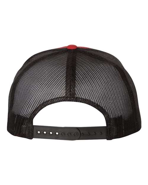 Five-Panel Classic Trucker Cap - Red/ Black