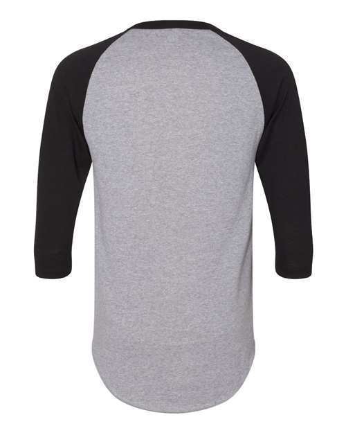 Unisex Three-Quarter Raglan Sleeve Baseball Jersey T-Shirt - Athletic Heather/ Black