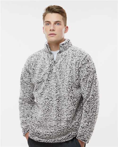 Men's Sherpa Quarter-Zip Pullover - Black Heather