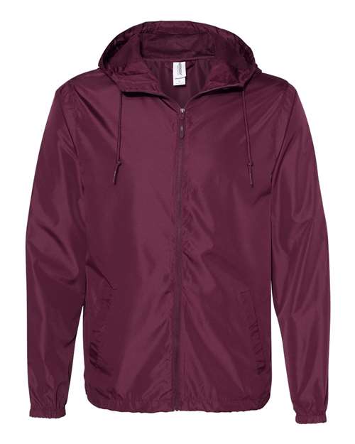Men's Lightweight Windbreaker Full-Zip Jacket - Maroon