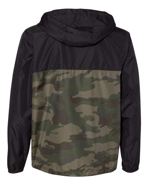 Men's Lightweight Windbreaker Full-Zip Jacket - Black/ Forest Camo