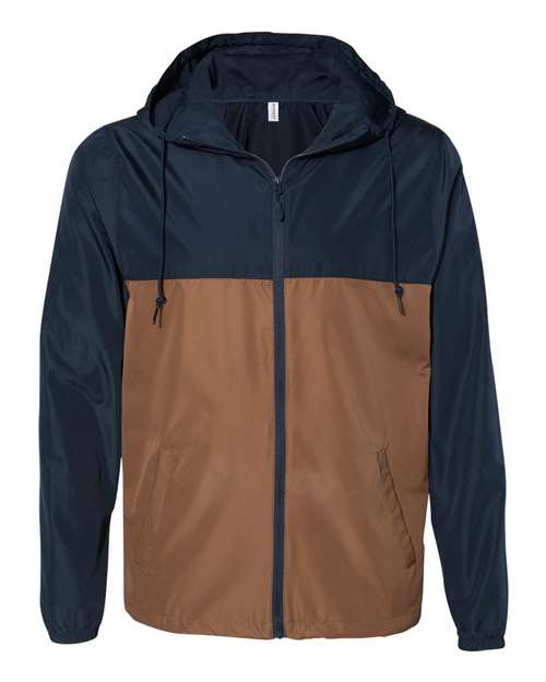 Men's Lightweight Windbreaker Full-Zip Jacket - Classic Navy/ Saddle