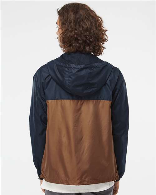 Men's Lightweight Windbreaker Full-Zip Jacket - Classic Navy/ Saddle