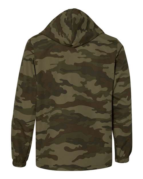 Men's Water-Resistant Hooded Windbreaker - Forest Camo