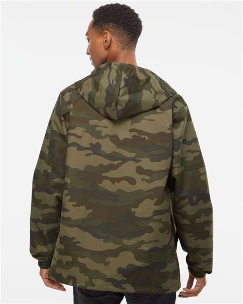 Men's Water-Resistant Hooded Windbreaker - Forest Camo