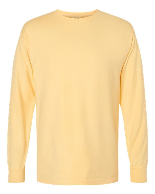 Unisex Garment-Dyed Long Sleeve T-Shirt - Summer Squash Yellow