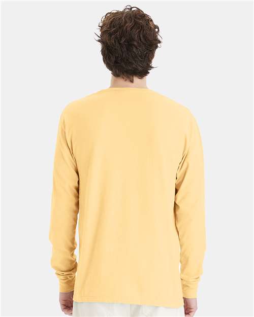 Unisex Garment-Dyed Long Sleeve T-Shirt - Summer Squash Yellow