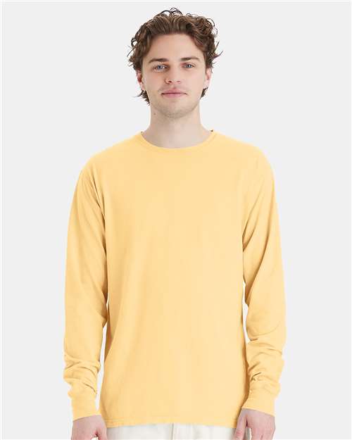 Unisex Garment-Dyed Long Sleeve T-Shirt - Summer Squash Yellow