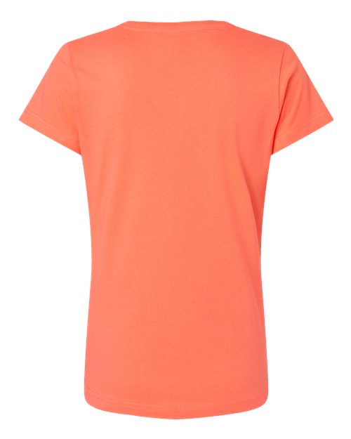 Women's Fine Jersey V-Neck Tee - Papaya
