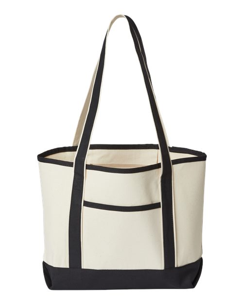Promotional Heavyweight Medium Beach Tote - Natural/ Black