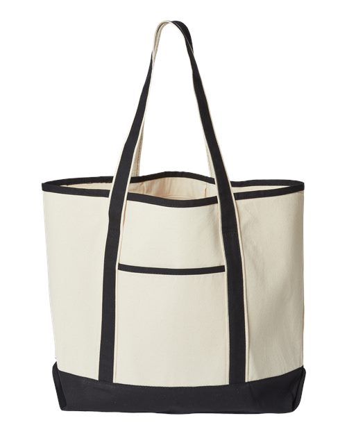 Promotional Heavyweight Large Beach Tote - Natural/ Black
