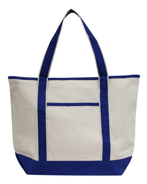 Promotional Heavyweight Large Beach Tote - Natural/ Royal