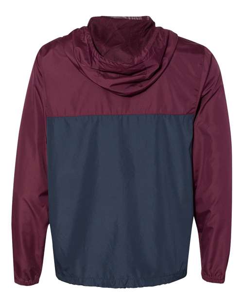 Men's Lightweight Windbreaker Full-Zip Jacket - Maroon/ Classic Navy