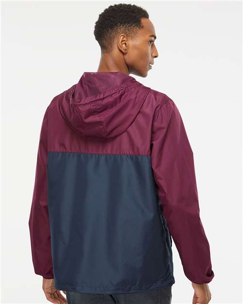 Men's Lightweight Windbreaker Full-Zip Jacket - Maroon/ Classic Navy