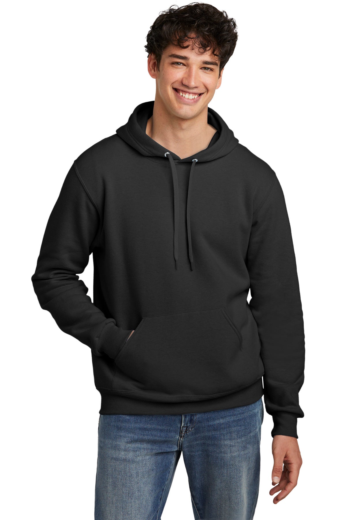 Jerzees Eco Premium Blend Pullover Hooded Sweatshirt - Black Ink Heather