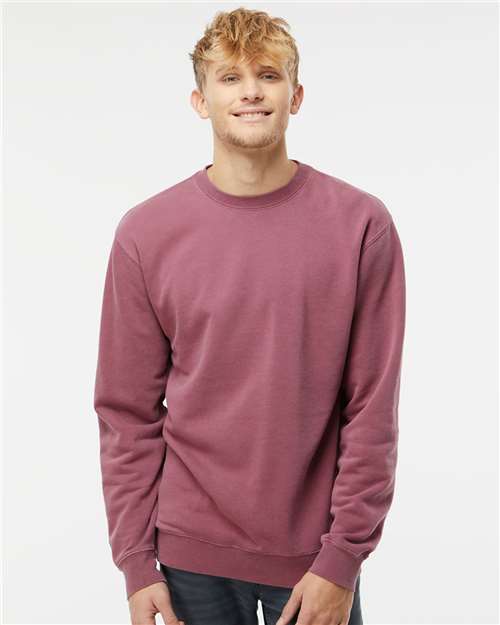 Unisex Midweight Pigment-Dyed Crewneck Sweatshirt - Pigment Maroon
