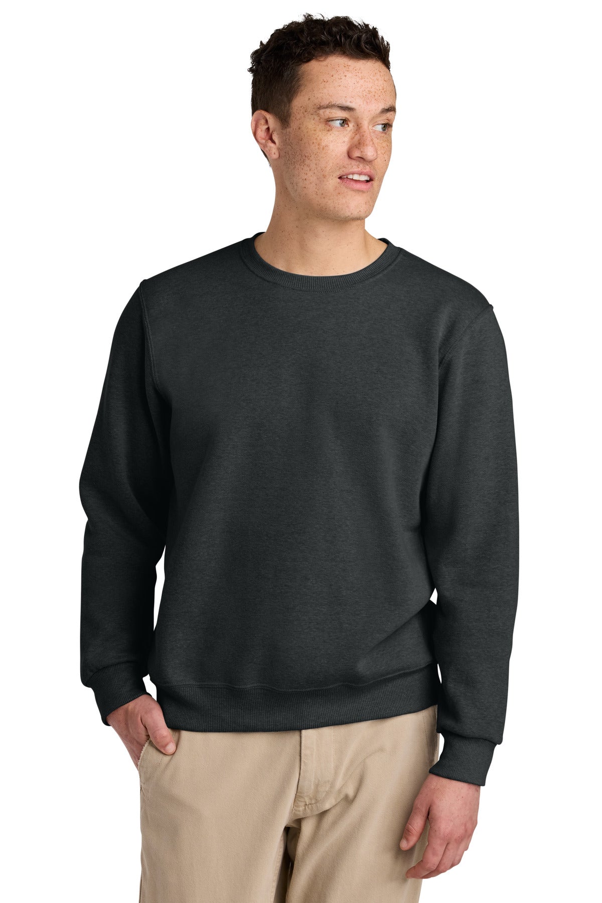 Jerzees Eco Premium Blend Crewneck Sweatshirt - Black Ink Heather