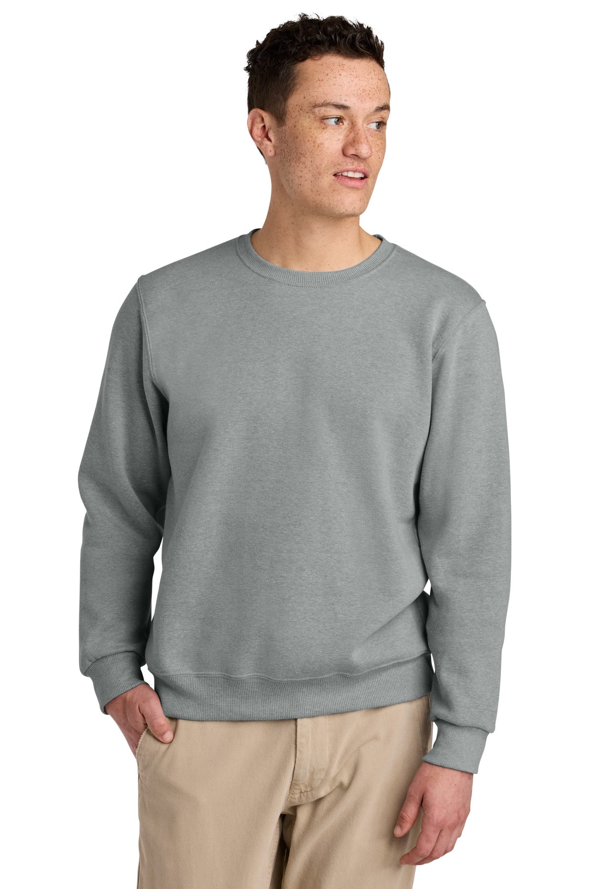 Jerzees Eco Premium Blend Crewneck Sweatshirt - Frost Grey Heather