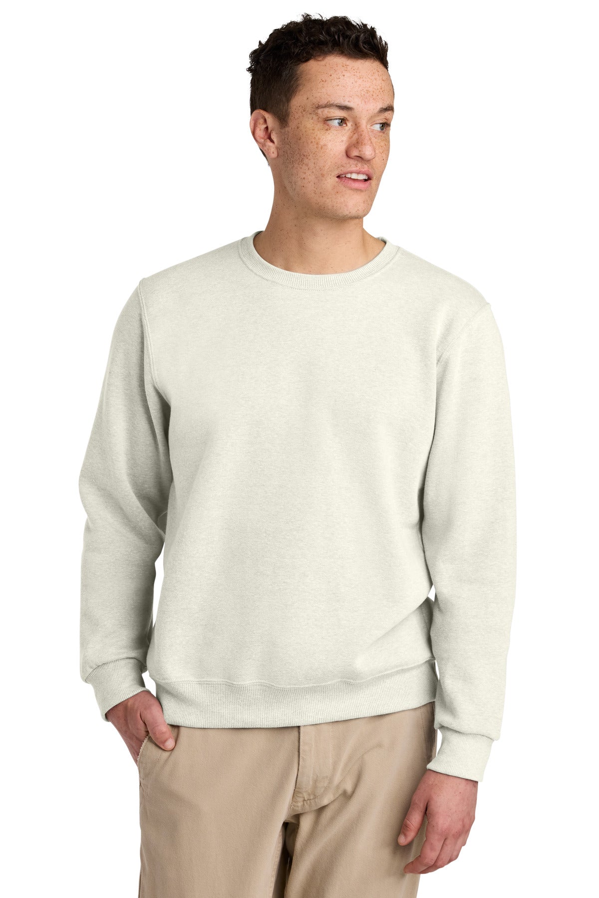 Jerzees Eco Premium Blend Crewneck Sweatshirt - Sweet Cream Heather