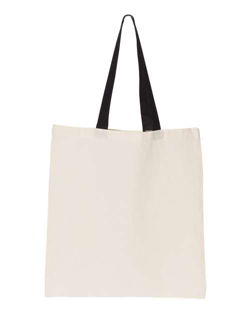 Contrast-Color Handle Tote - Natural/ Black