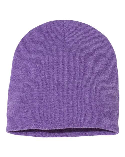8" Beanie - Heather Purple