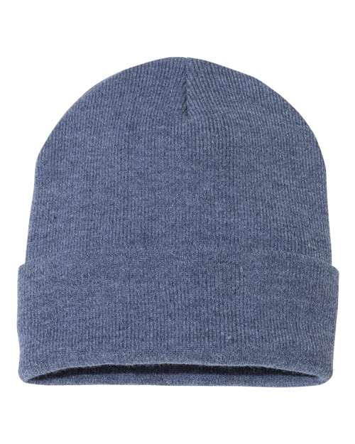 12" Solid Cuffed Beanie - Heather Navy