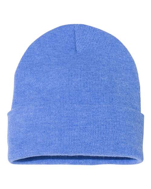 12" Solid Cuffed Beanie - Heather Royal