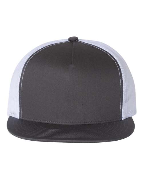 Classic Five-Panel Trucker Cap - Charcoal/ White