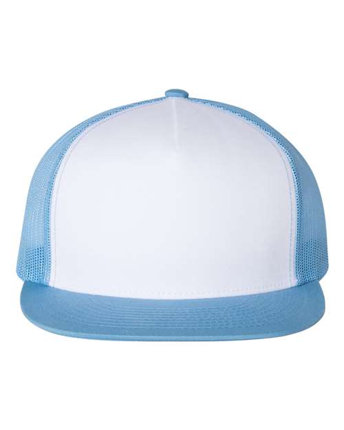 Classic Five-Panel Trucker Cap - Carolina Blue/ White/ Caroline Blue