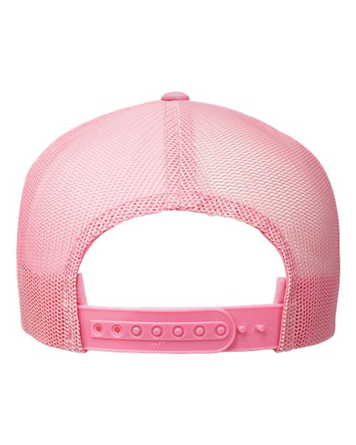 Five-Panel Classic Trucker Cap - Pink/ White/ Pink